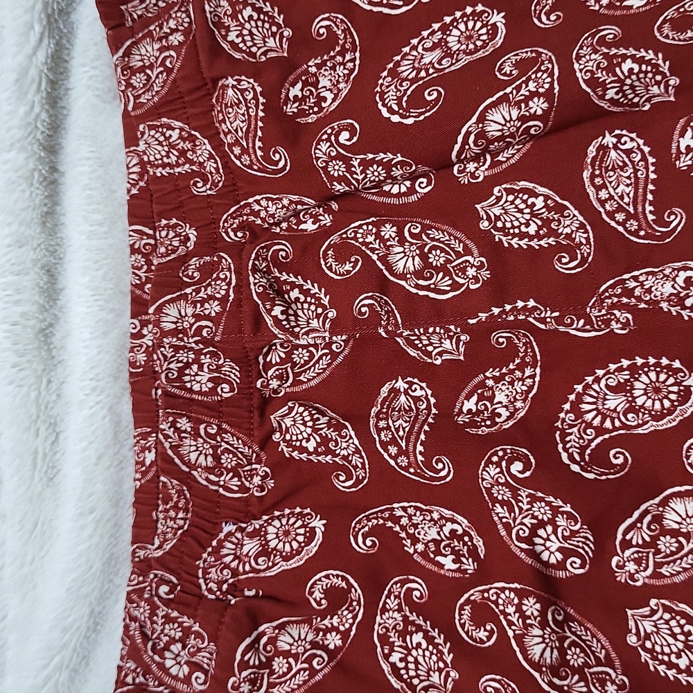 NWOT! 7" Lands' End Rust Red Paisley Printed Shorts Size 10 Petite - Picture 4 of 10